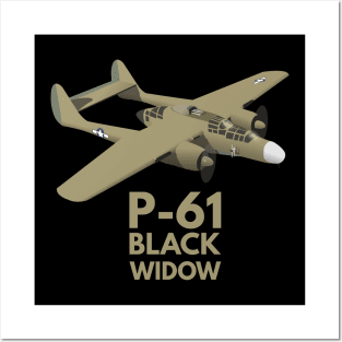 P-61 Black Widow American WW2 Airplane Posters and Art